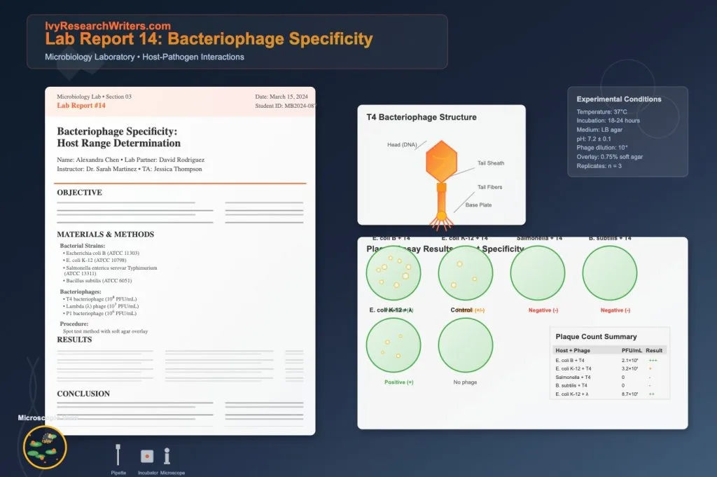 Lab Report 14 Bacteriophage Specificity
