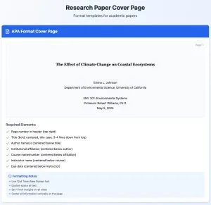 Research Paper Cover Page