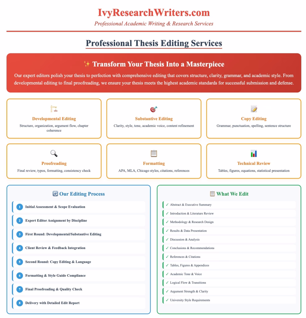 Best Thesis Editing Services